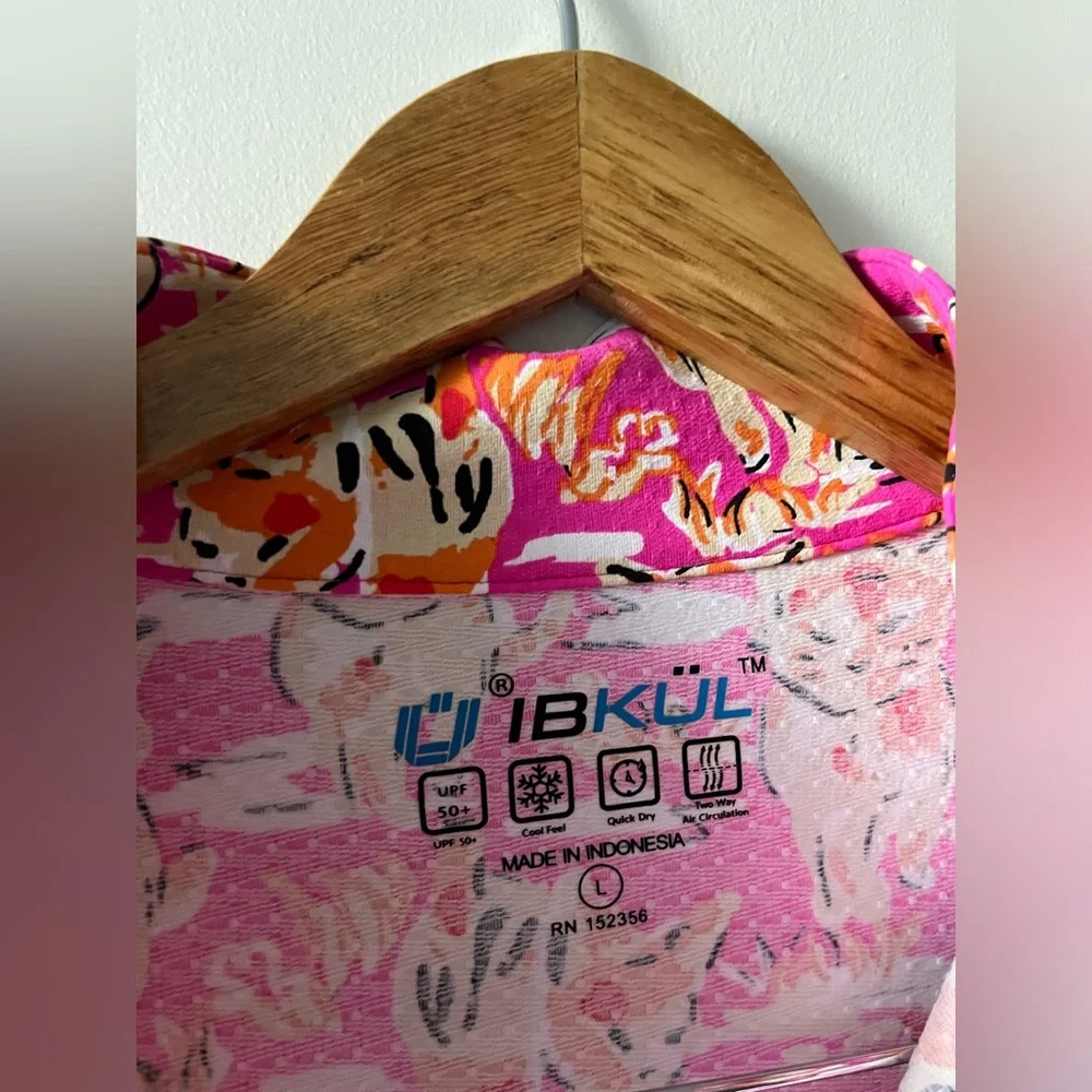 IBKUL Pink Cat Print Long Sleeve Half-Zip Top - Picture 5 of 8